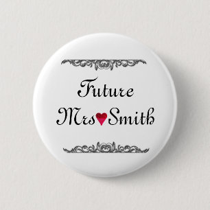 Chapa Redonda De 5 Cm Fun Fun Floral Swirl Border Future Mrs.
