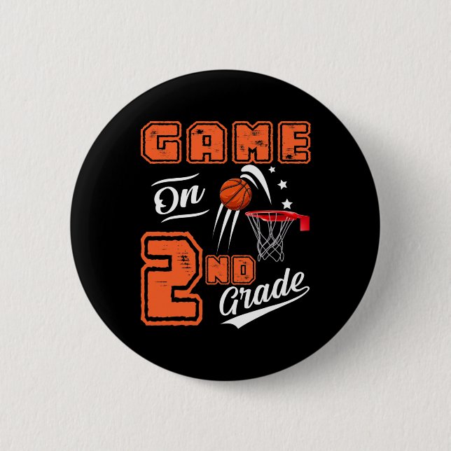 Chapa Redonda De 5 Cm Fun Games On Second Grado Basketball First Day Of (Anverso)