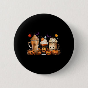 Chapa Redonda De 5 Cm Fun Halloween Calabaza Spice Latte Café Cae Mujere