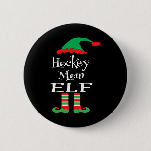 Chapa Redonda De 5 Cm Fun Hockey Mamá Elf Xmas Partido Familiar Mujeres
