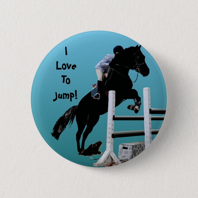 Chapa Redonda De 5 Cm Fun Horse Jumper (Anverso)