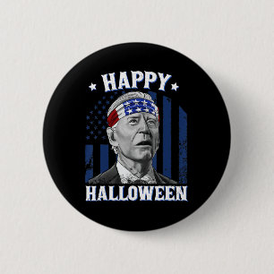 Chapa Redonda De 5 Cm Fun Joe Biden Feliz Halloween Confundido Para El 4