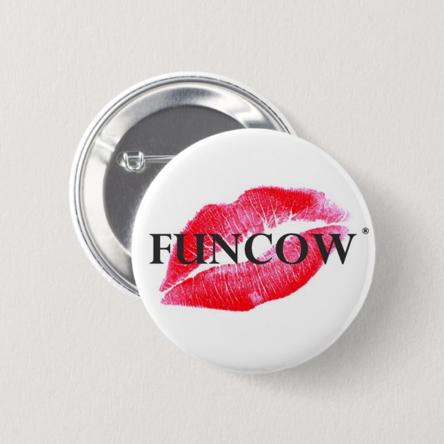 CHAPA REDONDA DE 5 CM FUNCOW ROSA BESO (Anverso y reverso)