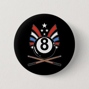 Chapa Redonda De 5 Cm Fundido 8 Ball Billiard Pool Player Eight Ball Bil