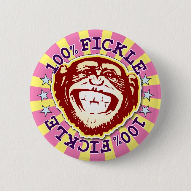 Chapa Redonda De 5 Cm Funky 100% Funny Monkey Badge (Anverso)