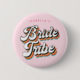 Chapa Redonda De 5 Cm Funky Retro Vintage Brie Tribe Bachelorette