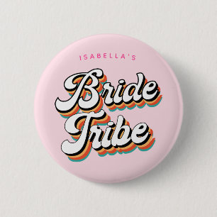 Chapa Redonda De 5 Cm Funky Retro Vintage Brie Tribe Bachelorette