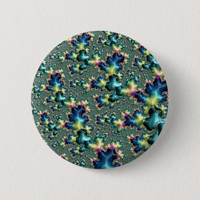 Chapa Redonda De 5 Cm Funky Trippy Eclectic Boho Hippie Abstracto Fracta (Anverso)