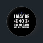Chapa Redonda De 5 Cm Funny 40th Birthday Baseball Fan 40 Year Old Birth<br><div class="desc">Funny 40th Birthday Baseball Fan 40 Year Old Birth</div>