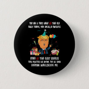 Chapa Redonda De 5 Cm Funny 60 años del presidente Donald Trump B