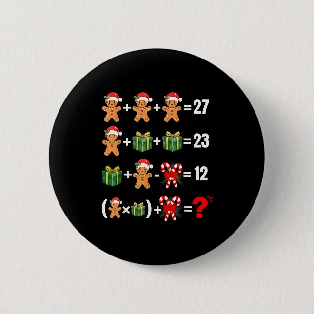 Chapa Redonda De 5 Cm Funny 67 Meme Candy Merry Santa Math Teacher Chris (Anverso)