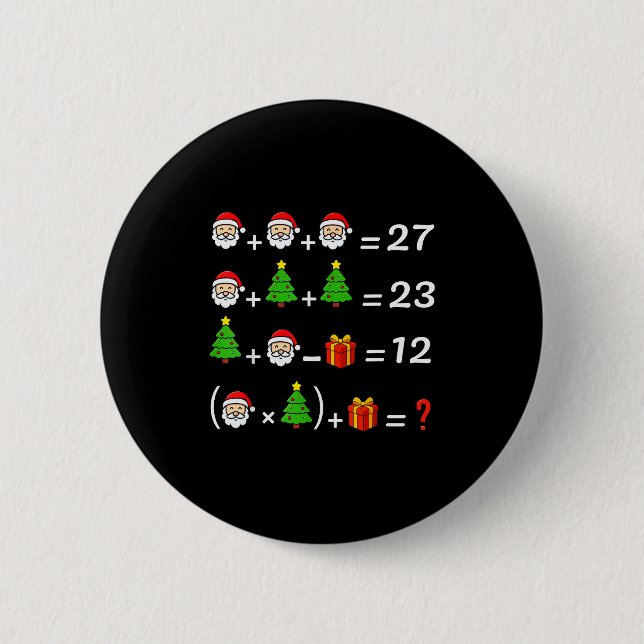 Chapa Redonda De 5 Cm Funny 67 Meme Christmas Math Teacher Santa Six Sev (Anverso)