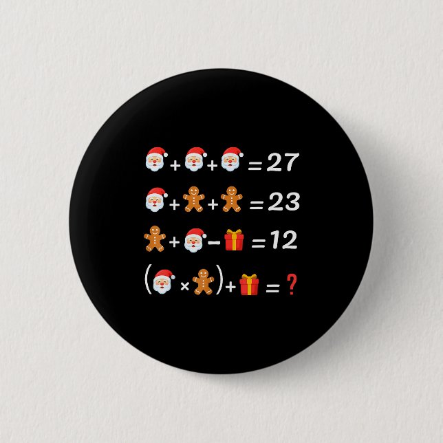 Chapa Redonda De 5 Cm Funny 67 Meme Christmas Math Teacher Santa Six Sev (Anverso)