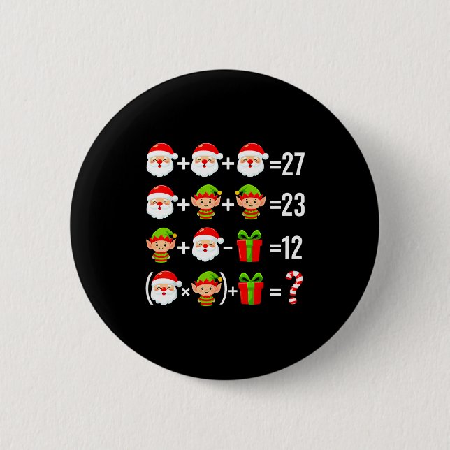 Chapa Redonda De 5 Cm Funny 67 Meme Santa Math Teacher Christmas Six Sev (Anverso)