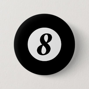 Chapa Redonda De 5 Cm Funny 8 Ball Magic Billiards Pool Lazy Halloween C