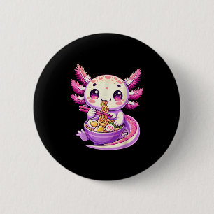 Chapa Redonda De 5 Cm Funny Axolotl Noodle Anime Kawaii Axolotl Comating