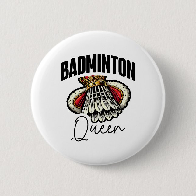 Chapa Redonda De 5 Cm Funny Badminton Player Love Shuttle Design 19 (Anverso)