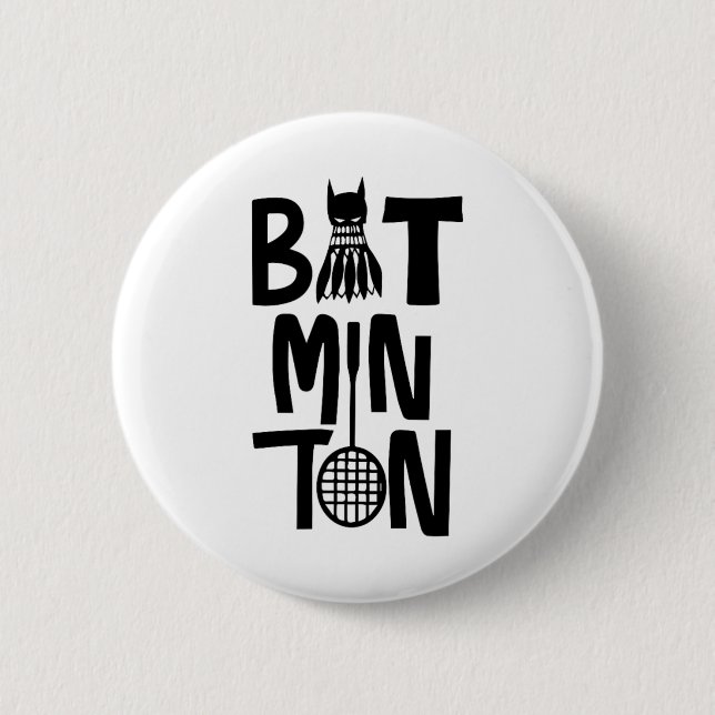 Chapa Redonda De 5 Cm Funny Badminton Shuttle (Anverso)