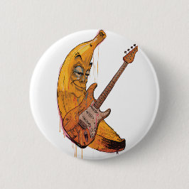 Chapa Redonda De 5 Cm Funny Banana Guitar Pin | Cartoon Music Button