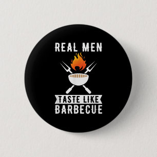 Chapa Redonda De 5 Cm Funny Barbecue Chef Ahumado Carne Lover Gift Grill