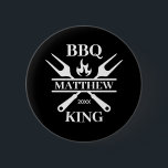 Chapa Redonda De 5 Cm Funny BBQ Grill Master Barbacoa Personalizada King<br><div class="desc">Funny BBQ Grill Master Barbacoa Personalizada Mejor</div>