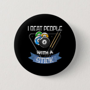 Chapa Redonda De 5 Cm Funny Billiards Player I Bebe A La Gente Con Un Pa