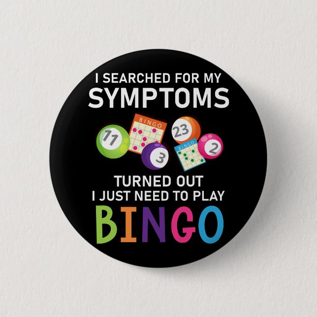 Chapa Redonda De 5 Cm Funny Bingo Ball Bingo Gamer (Anverso)