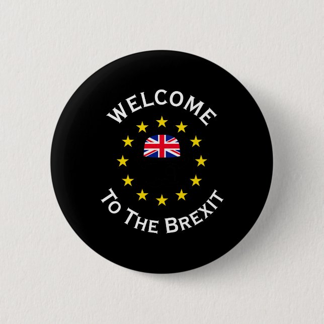 Chapa Redonda De 5 Cm Funny Blue Yellow European Union Welcome To Brexit (Anverso)