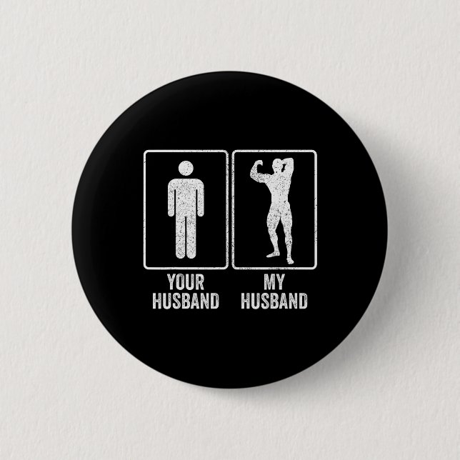 Chapa Redonda De 5 Cm Funny Bodybuilder Bodybuilding Husband Relations (Anverso)