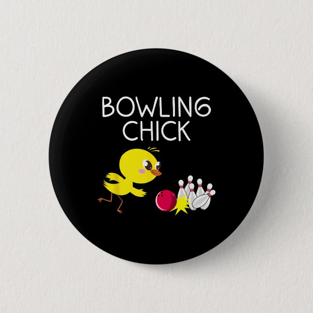 Chapa Redonda De 5 Cm Funny Bowling Design Para Chicas Mujeres Bowler Bo (Anverso)