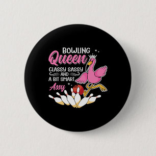 Chapa Redonda De 5 Cm Funny Bowling Queen Cly Sy Y Un Poco Inteligente Y