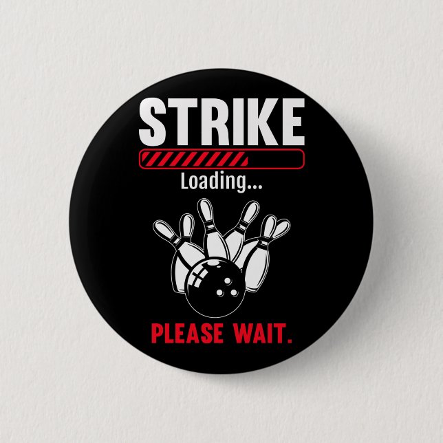 Chapa Redonda De 5 Cm Funny Bowling Strike Loading Bowling Player Bowler (Anverso)