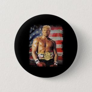 Chapa Redonda De 5 Cm Funny Boxer Trump Trump Meme Rocky