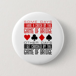 Chapa Redonda De 5 Cm Funny Bridge Player Club aplastado juego de Bridge
