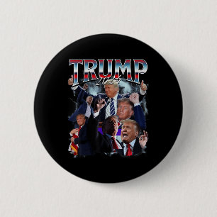 Chapa Redonda De 5 Cm Funny campaña Trump 2024 Campaña 90 Rap Trendy Boo