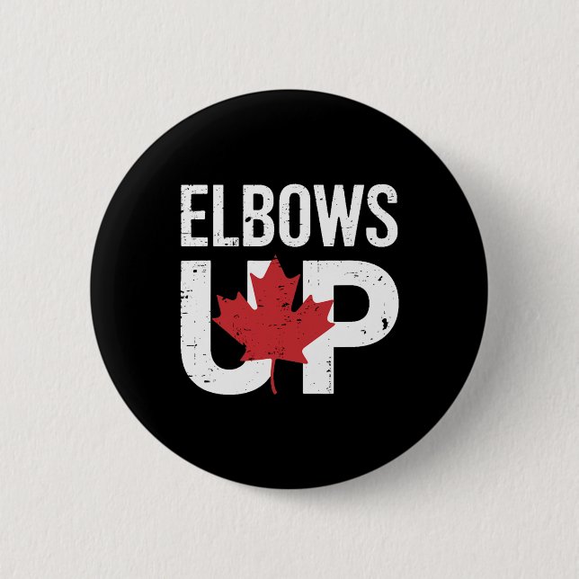 Chapa Redonda De 5 Cm Funny Canada Meme Elbows Up  (Anverso)
