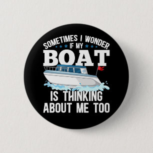 Chapa Redonda De 5 Cm Funny Capitán del barco: Humor de navegación