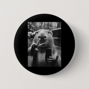 Chapa Redonda De 5 Cm Funny Capybara Regala a Guay Capybara Selfie