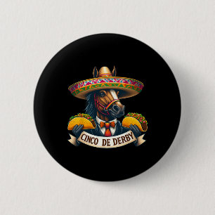 Chapa Redonda De 5 Cm Funny Carreras de caballos de Taco Vintage Cinco D