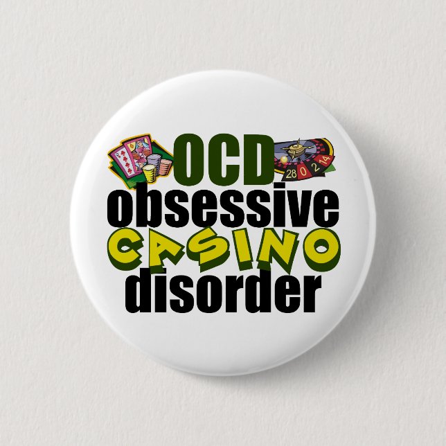 Chapa Redonda De 5 Cm Funny Casino Addict (Anverso)
