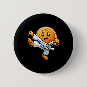 Chapa Redonda De 5 Cm Funny Chica de crepes Pan Karate Taekwondo Kick Bo
