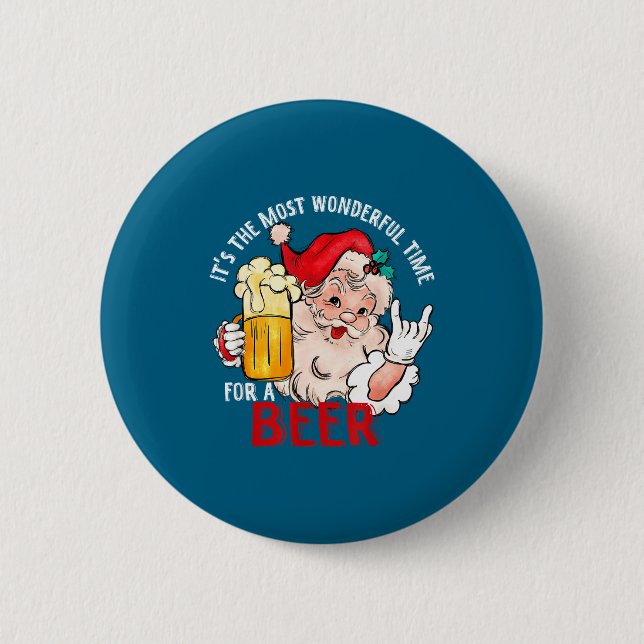 Chapa Redonda De 5 Cm Funny Christmas Beer Meme Most Wonderful For Craft (Anverso)