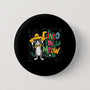 Chapa Redonda De 5 Cm Funny Cinco De Mayo Gato Sombrero Poncho Femenino