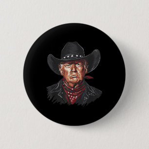 Chapa Redonda De 5 Cm Funny Cowboy Occidental Donald Trump Bandera Estad