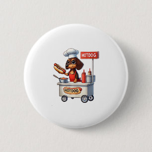 Chapa Redonda De 5 Cm Funny Dachshund Sausage Dog Weenie Hotdog Sandwich