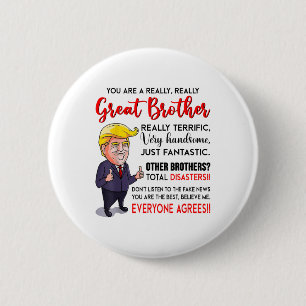 Chapa Redonda De 5 Cm Funny Donald Trump Eres Un Gran Hermano _1