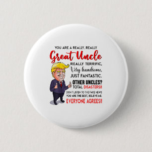 Chapa Redonda De 5 Cm Funny Donald Trump Eres Un Gran Tío, Unc