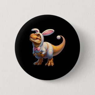 Chapa Redonda De 5 Cm Funny Easter Bunny Dinosaur T-rex Apparel Uni-adul