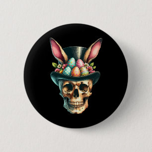 Chapa Redonda De 5 Cm Funny Easter Bunny Skull Egg Hung Día de Pascua