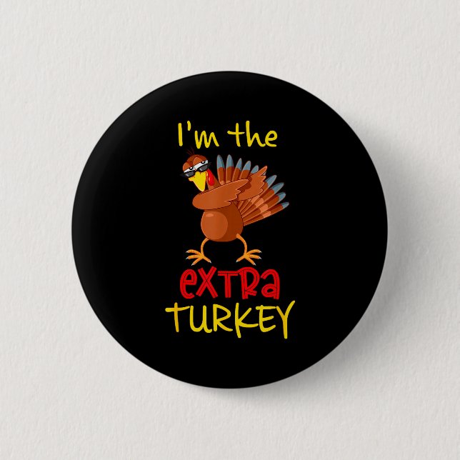 Chapa Redonda De 5 Cm Funny Extra Turkey Matching Family Group Thanksgiv (Anverso)
